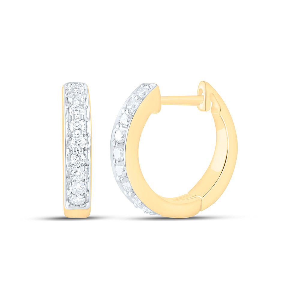 1/4CTW-NAT DIA CN FASHION HOOP EARRING Daisy Joyeria