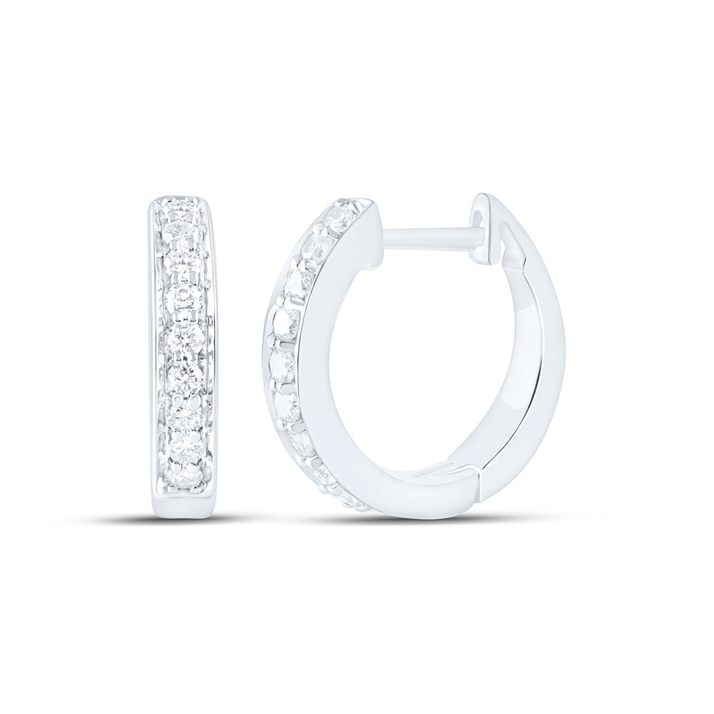 1/4CTW-NAT DIA CN FASHION HOOP EARRING Daisy Joyeria