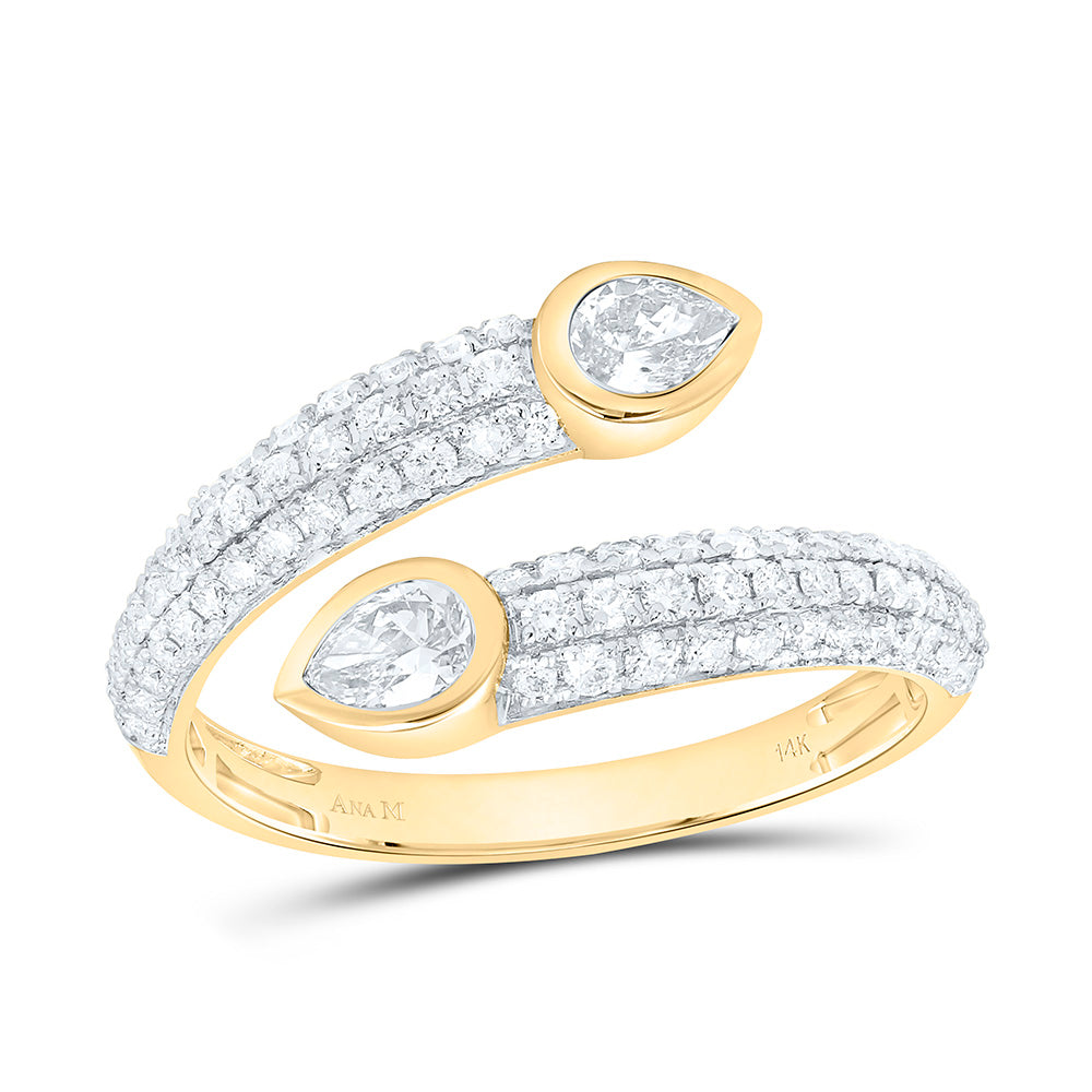 3/4CTW-NAT DIA ANA M FASHION TEAR DROP RING Daisy Joyeria