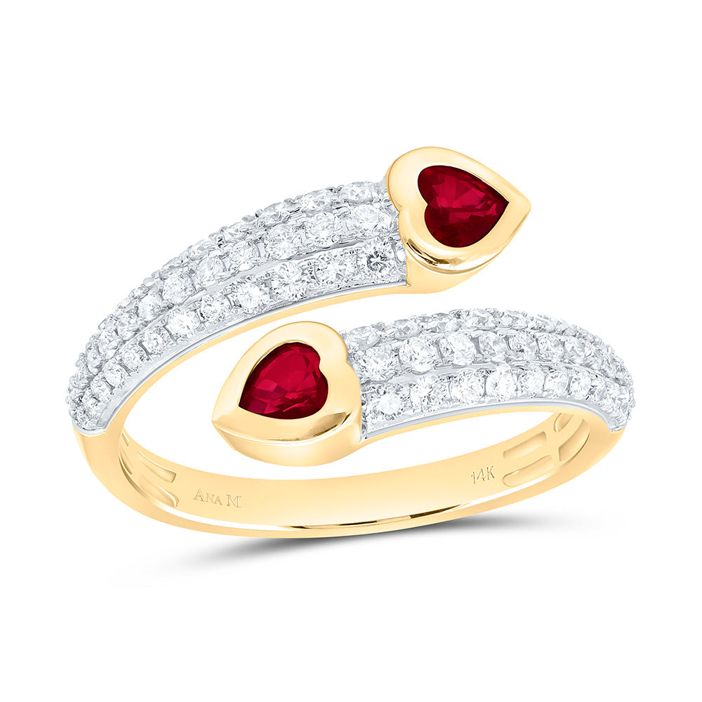 1/2CTW-NAT DIA ANA M 4MM HT-RU NAT GEM HEART RING Daisy Joyeria