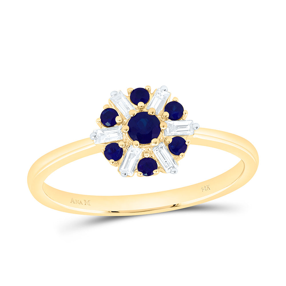 1/8CTW-NAT DIA ANA M 1/4CT-RD-BS NAT GEM FLOWER RING Daisy Joyeria
