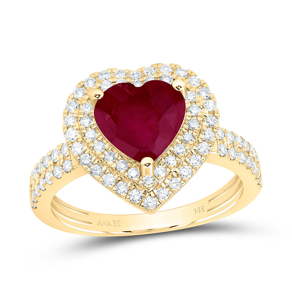 1/2CTW-NAT DIA ANA M 8MM-HT-RU, NAT GEM HEART RING Daisy Joyeria
