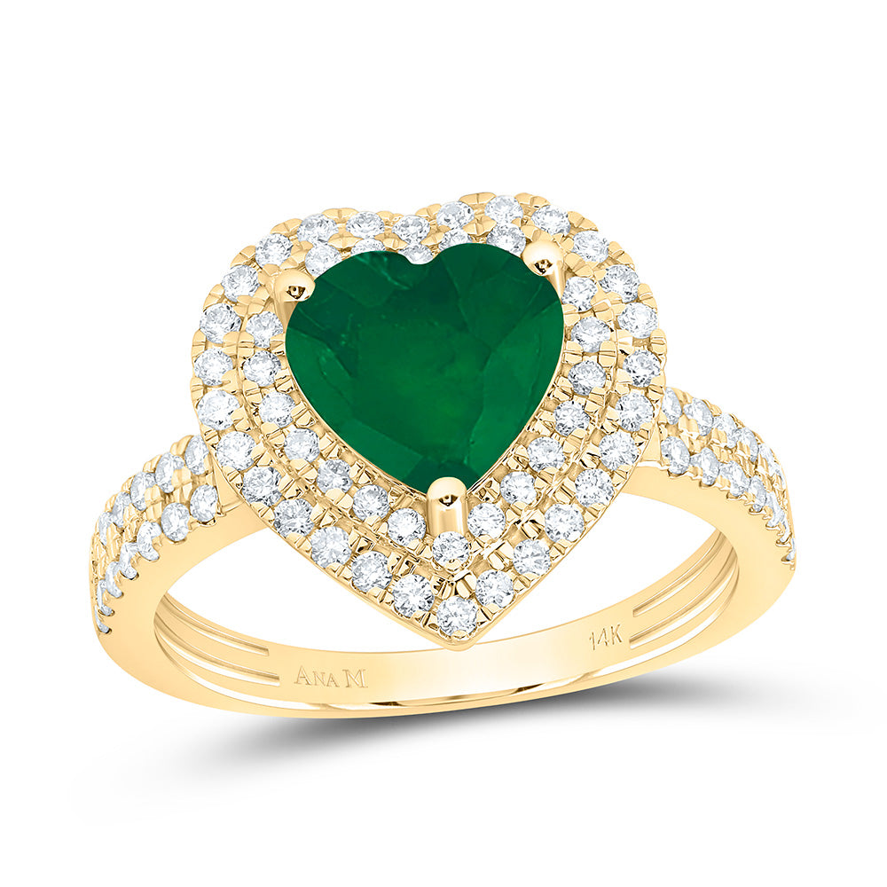 1/2CTW-NAT DIA ANA M 8MM-HT-EM, NAT GEM HEART RING Daisy Joyeria