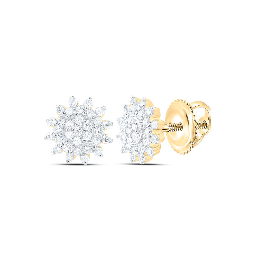 1/5CTW-NAT DIA CN FASHION FLOWER EARRING Daisy Joyeria