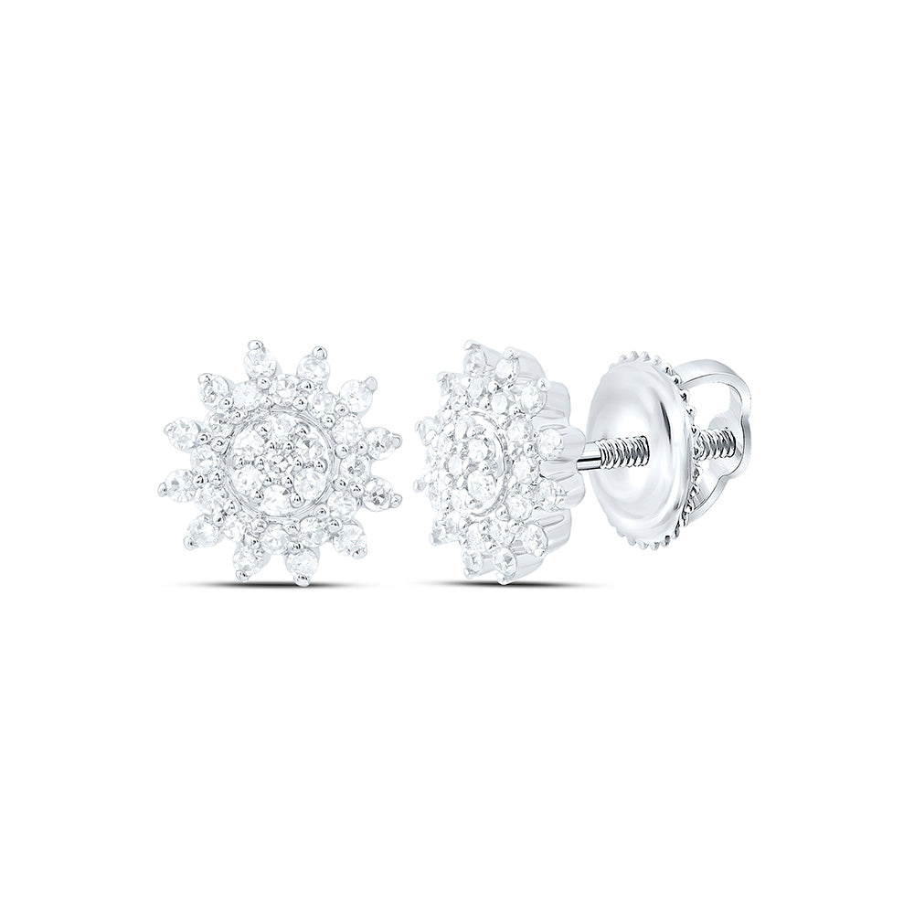 1/5CTW-NAT DIA CN FASHION FLOWER EARRING Daisy Joyeria