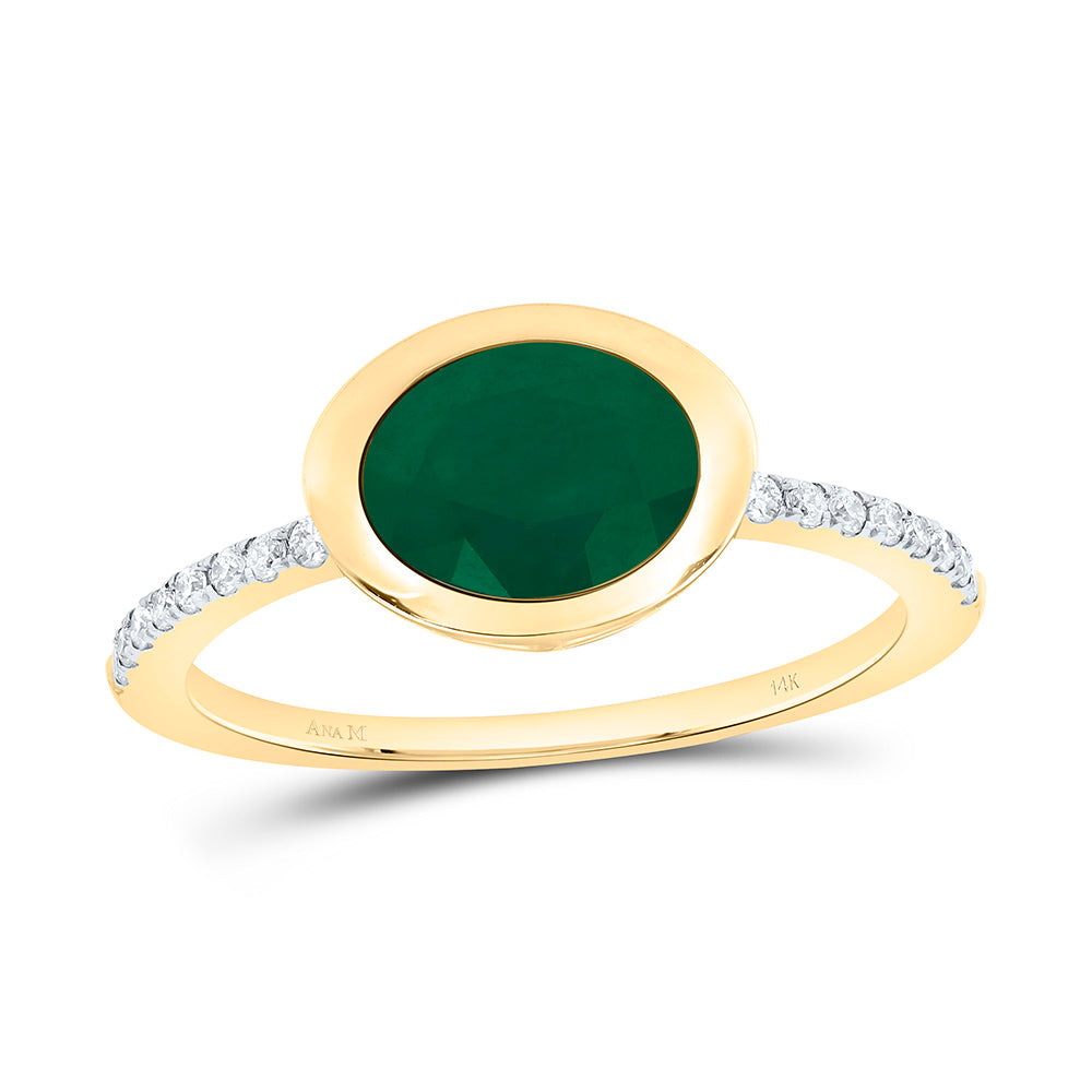 1/8CTW-NAT DIA ANA M 9X7MM-OV-EM, NAT GEM OVAL RING Daisy Joyeria