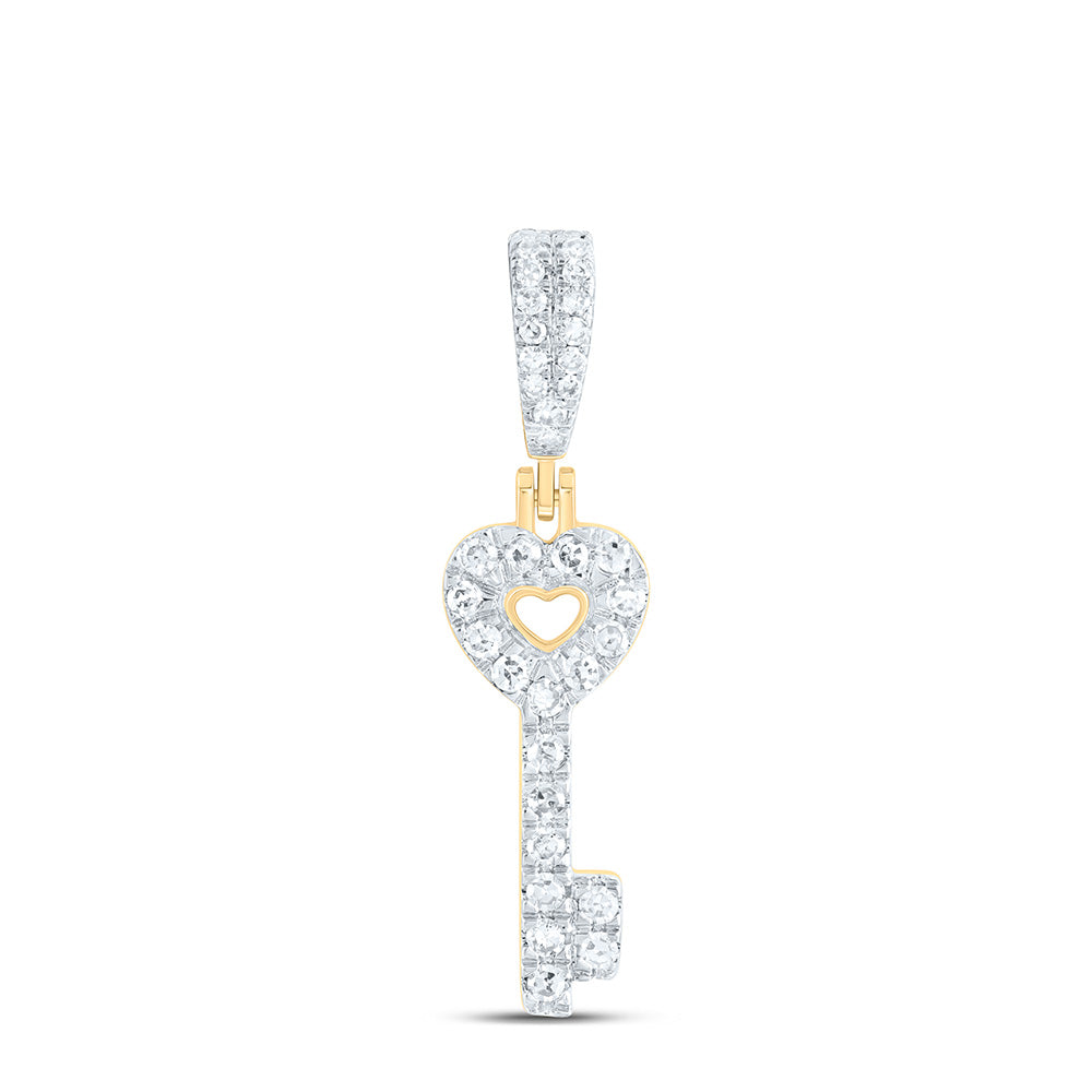 1/6CTW-NAT DIA NK FASHION KEY PENDANT Daisy Joyeria
