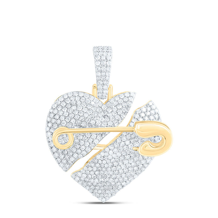 1 1/2CTW-NAT DIA NK BROKEN HEART MENS CHARM Daisy Joyeria