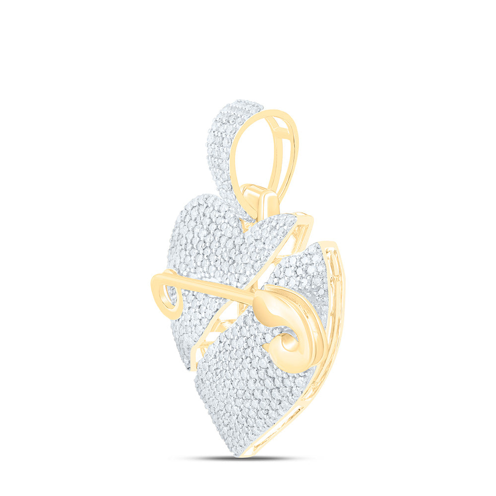 1 1/2CTW-NAT DIA NK BROKEN HEART MENS CHARM Daisy Joyeria