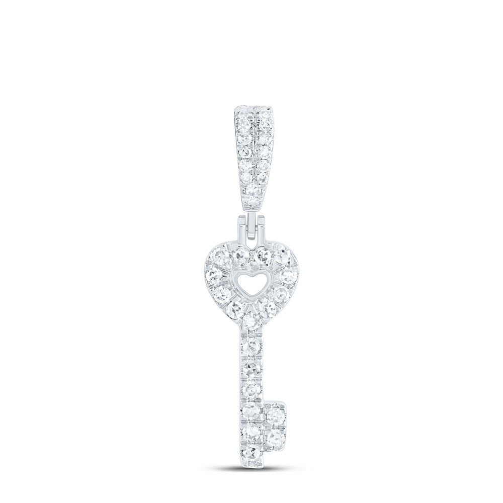 1/6CTW-NAT DIA NK FASHION KEY PENDANT Daisy Joyeria