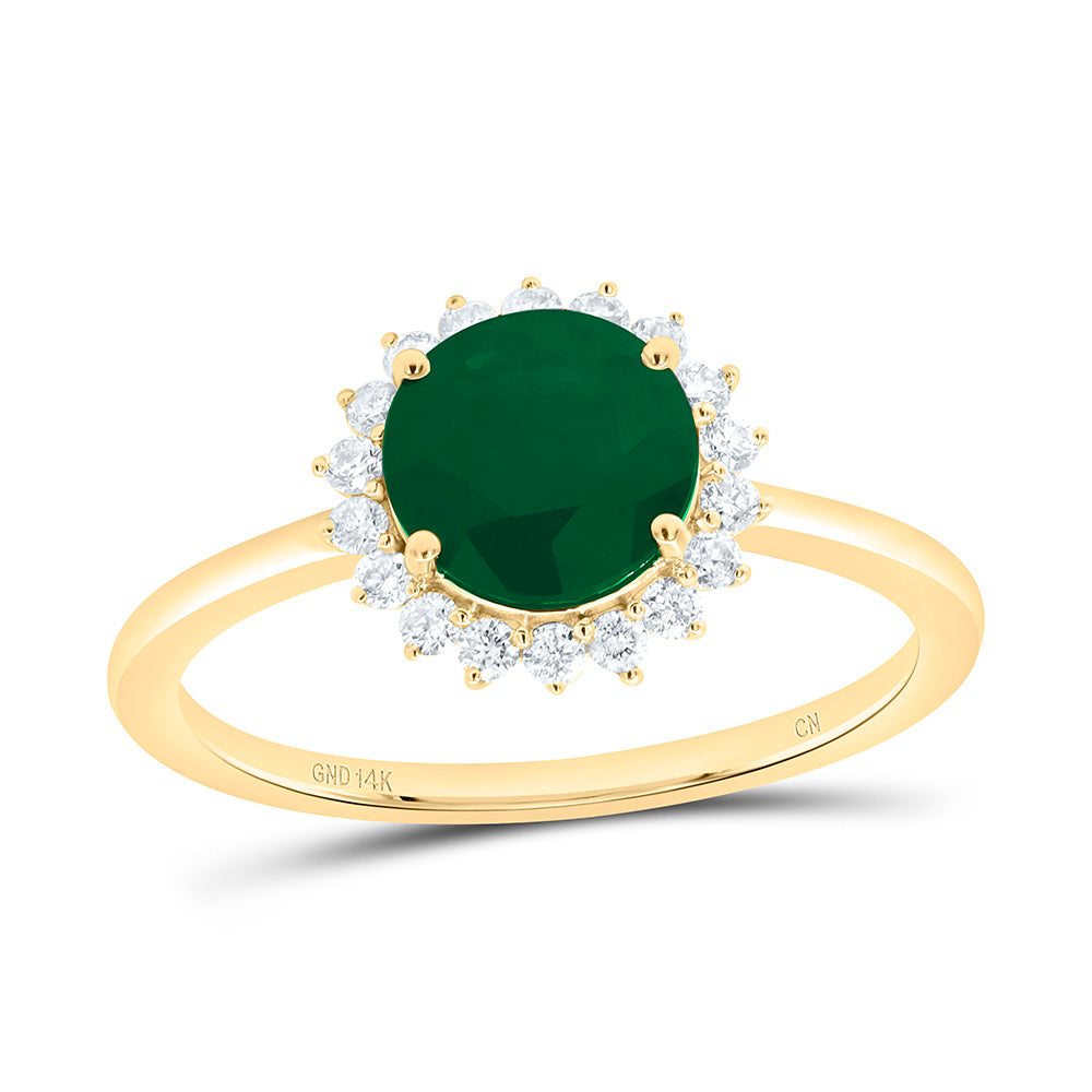 1/5CTW-NAT DIA CN 7MM RD-EM NAT GEM ROUND RING Daisy Joyeria