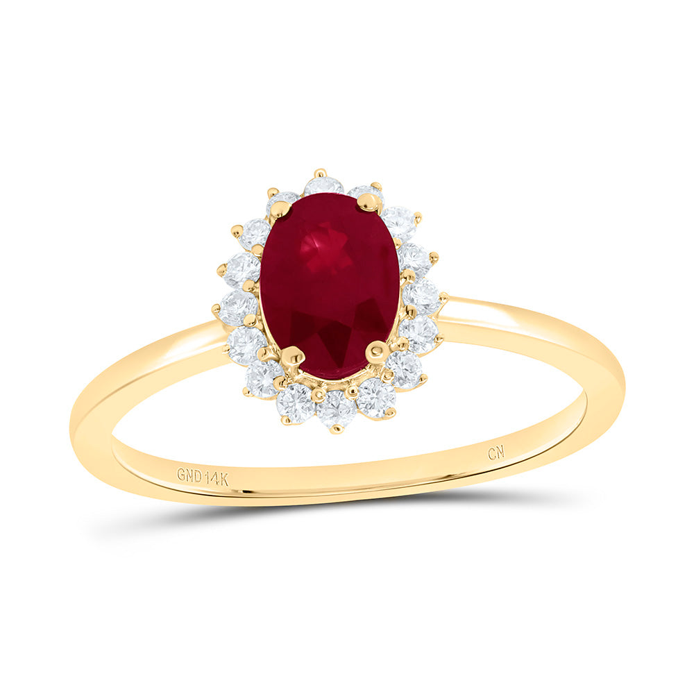 1/5CTW-NAT DIA CN 7X4.9MM OV-RU NAT GEM OVAL RING Daisy Joyeria