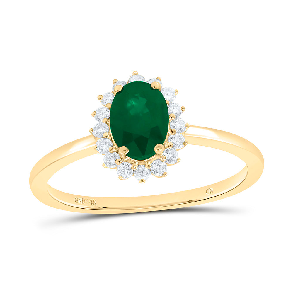 1/5CTW-NAT DIA CN 7X4.9MM OV-EM NAT GEM OVAL RING Daisy Joyeria