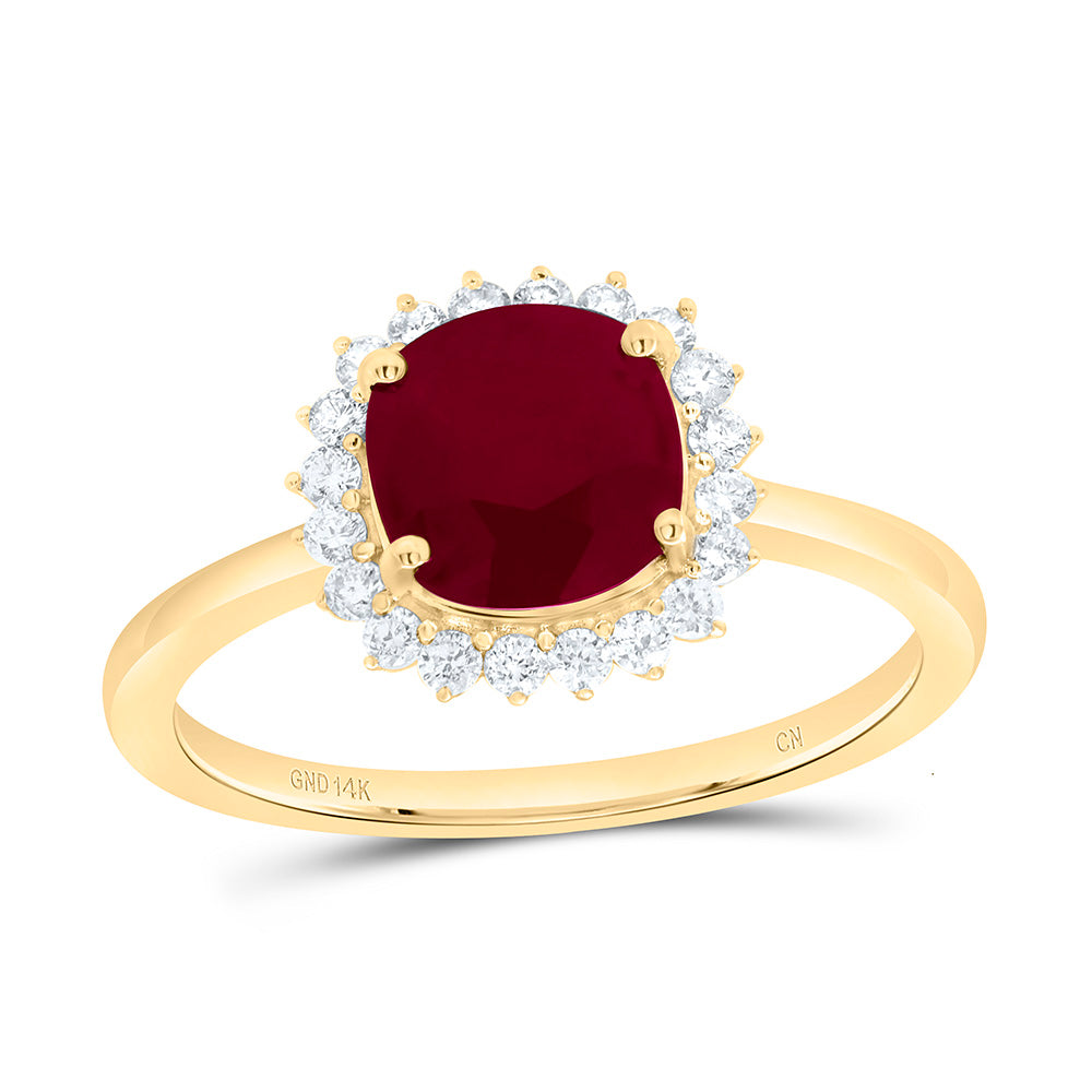 1/4CTW-NAT DIA CN 7MM CU-RU NAT GEM CUSHION RING Daisy Joyeria