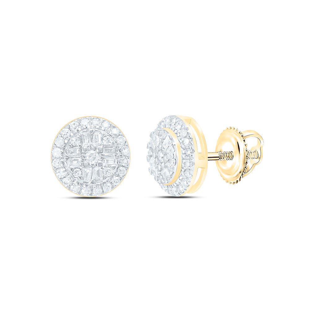 1/5CTW-NAT DIA NK FASHION ROUND EARRING Daisy Joyeria