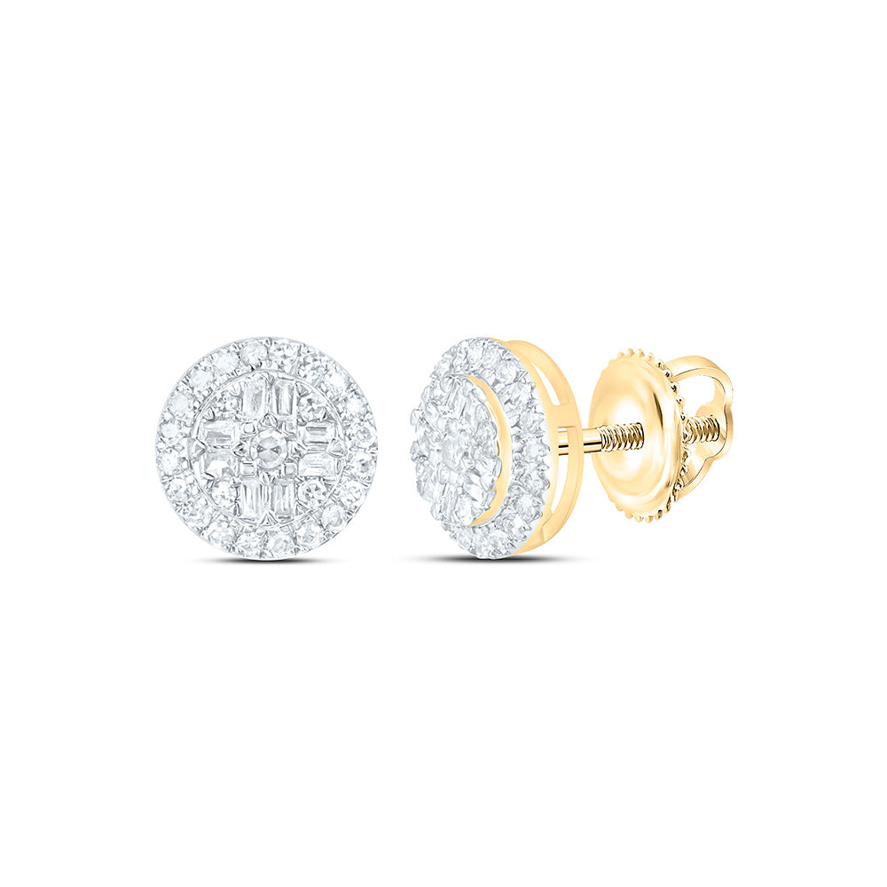 1/4CTW-NAT DIA NK FASHION ROUND EARRING Daisy Joyeria