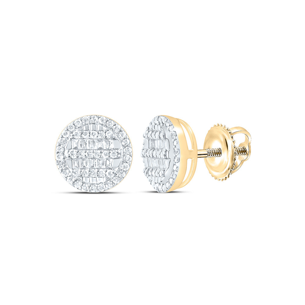 1/4CTW-NAT DIA NK FASHION ROUND EARRING Daisy Joyeria
