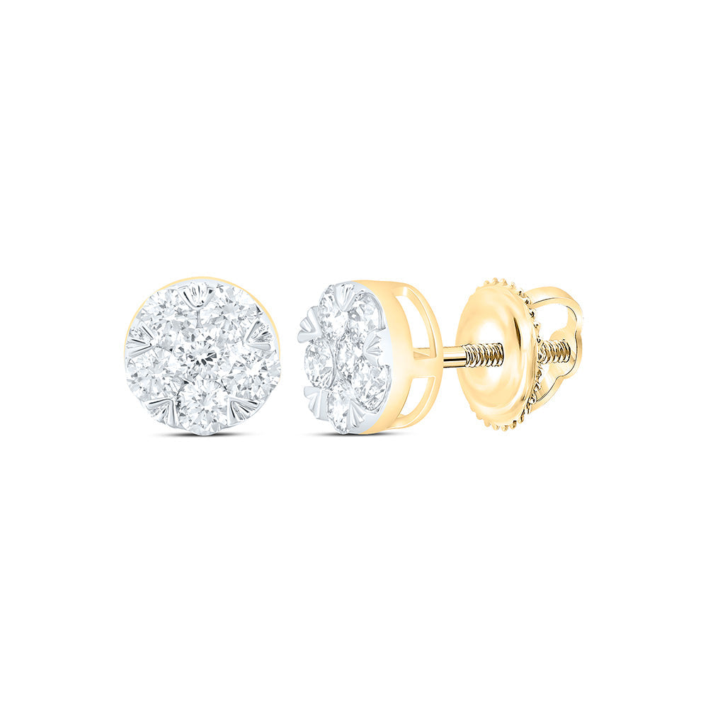 1/3CTW-NAT DIA NK FASHION ROUND EARRING Daisy Joyeria