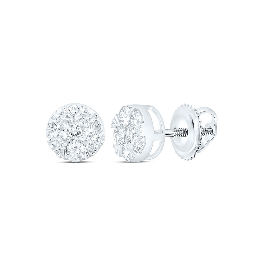 1/3CTW-NAT DIA NK FASHION ROUND EARRING Daisy Joyeria