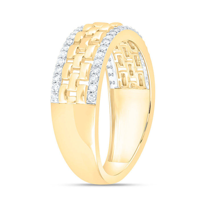 3/8CTW-NAT DIA NK MENS BAND Daisy Joyeria
