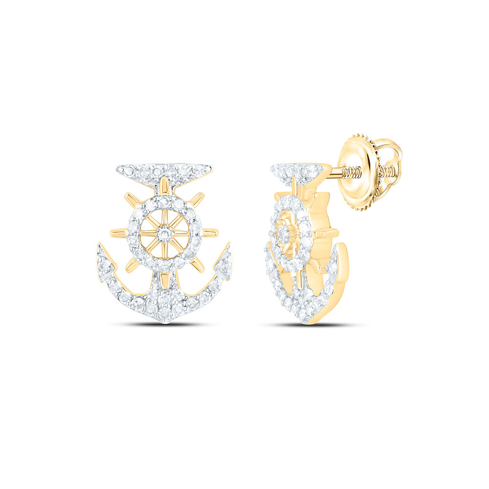 1/6CTW-NAT DIA NK FASHION ANCHOR EARRING Daisy Joyeria