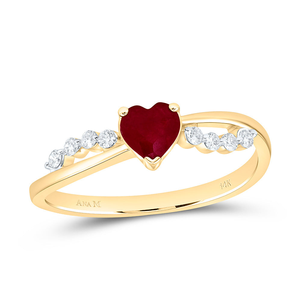 1/8CTW-NAT DIA ANA M 5MM-HT-RU NAT GEM HEART RING Daisy Joyeria