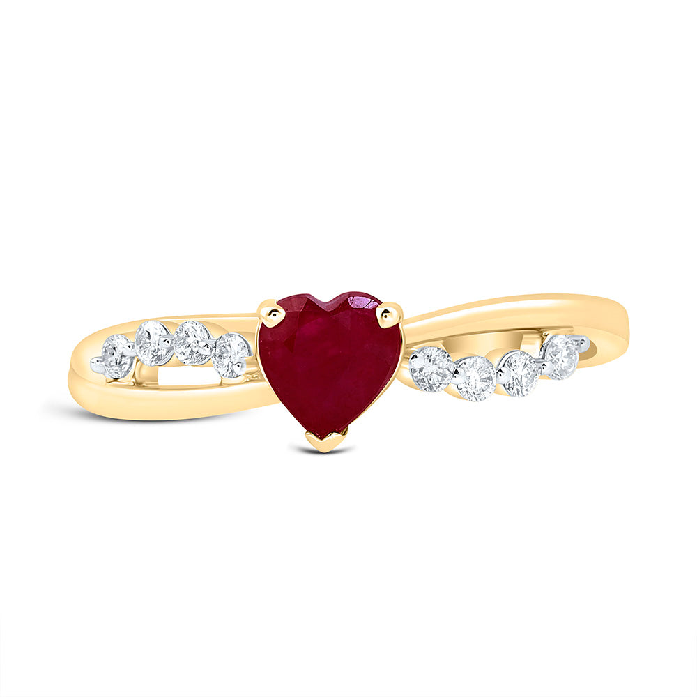 1/8CTW-NAT DIA ANA M 5MM-HT-RU NAT GEM HEART RING Daisy Joyeria