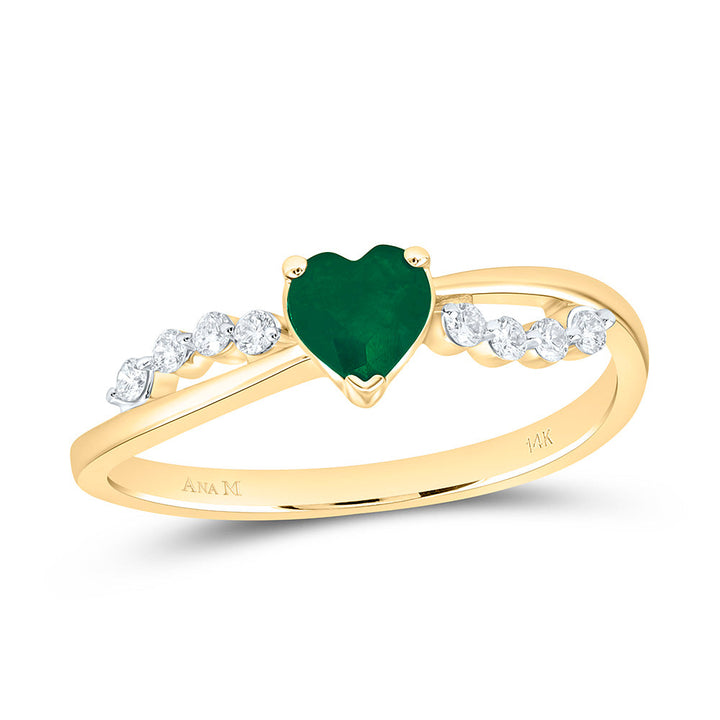 1/8CTW-NAT DIA ANA M 5MM-HT-EM NAT GEM HEART RING Daisy Joyeria