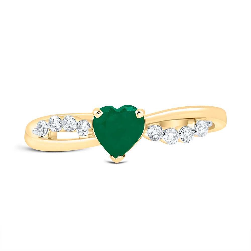 1/8CTW-NAT DIA ANA M 5MM-HT-EM NAT GEM HEART RING Daisy Joyeria