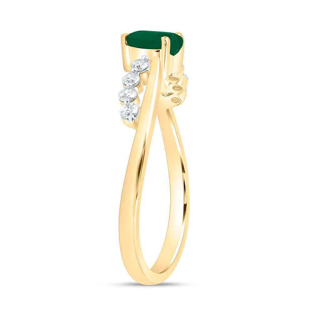 1/8CTW-NAT DIA ANA M 5MM-HT-EM NAT GEM HEART RING Daisy Joyeria