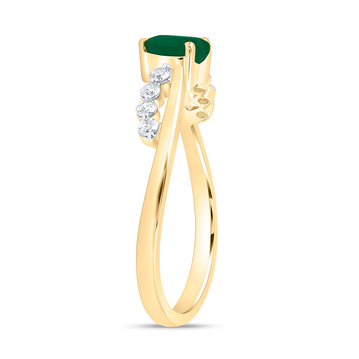 1/8CTW-NAT DIA ANA M 5MM-HT-EM NAT GEM HEART RING Daisy Joyeria