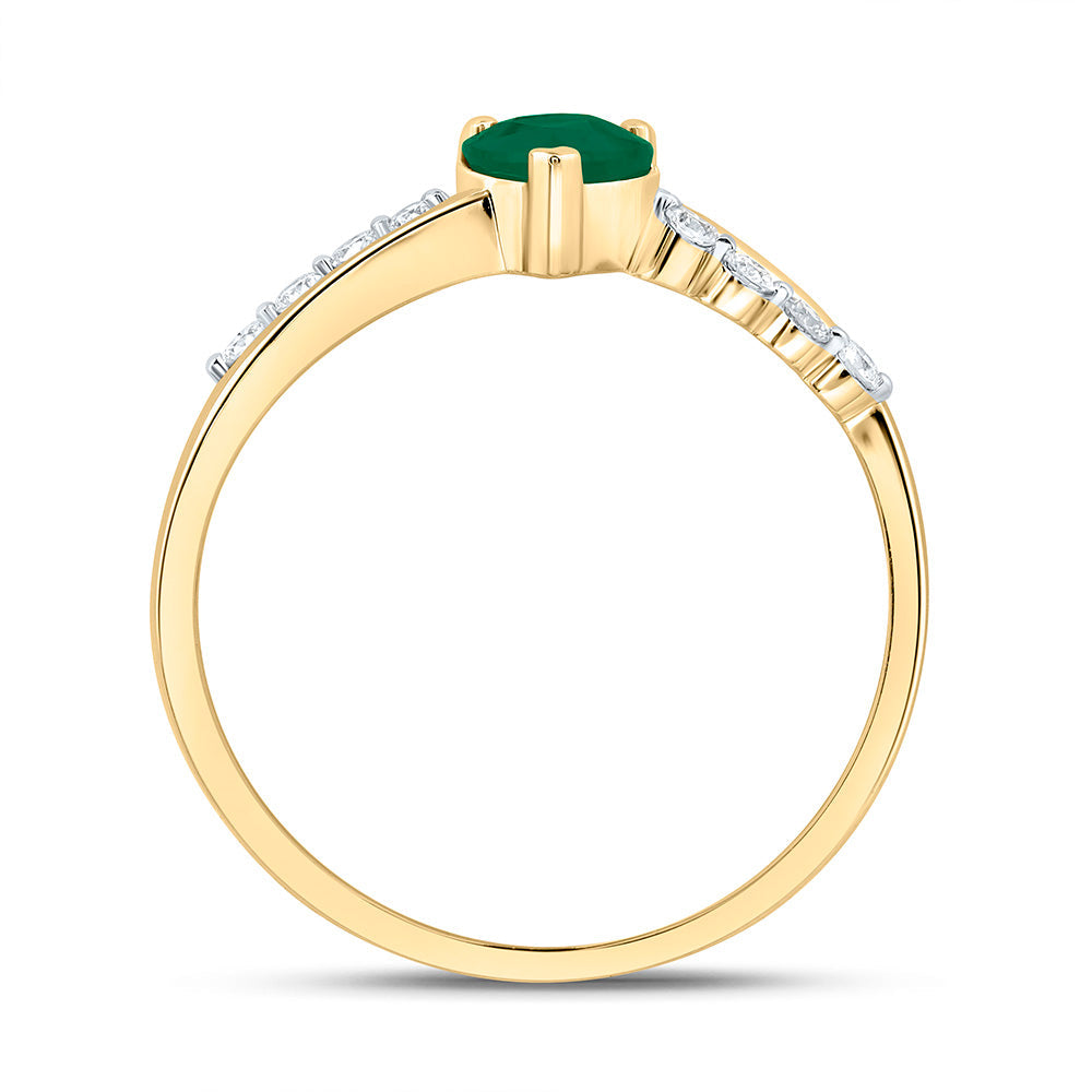 1/8CTW-NAT DIA ANA M 5MM-HT-EM NAT GEM HEART RING Daisy Joyeria