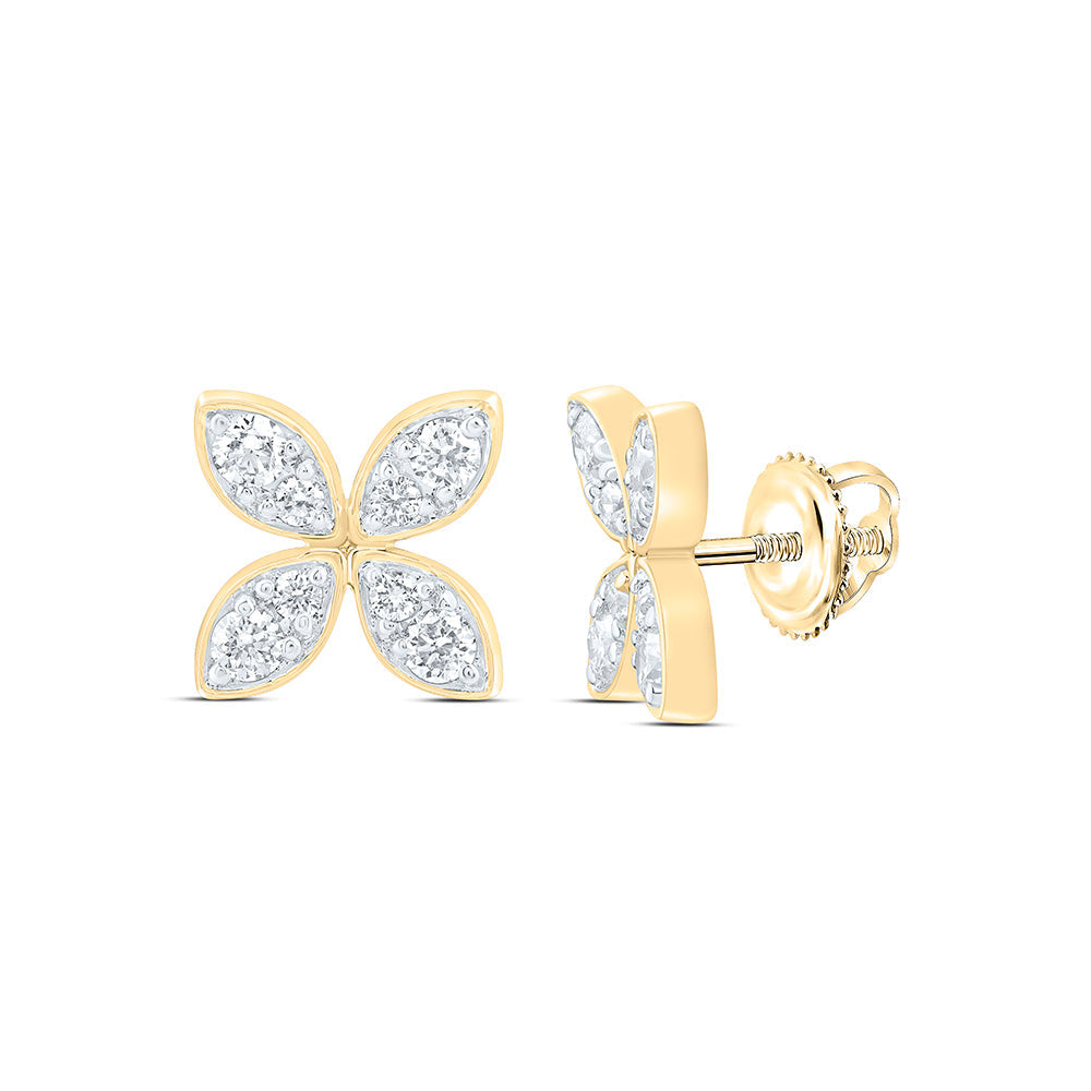3/8CTW-NAT DIA ANA M FASHION FLOWER EARRING Daisy Joyeria