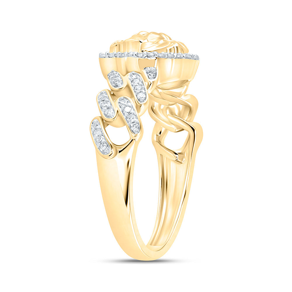 1/4CTW-NAT DIA NK FASHION CUBAN MEDUSA RING Daisy Joyeria