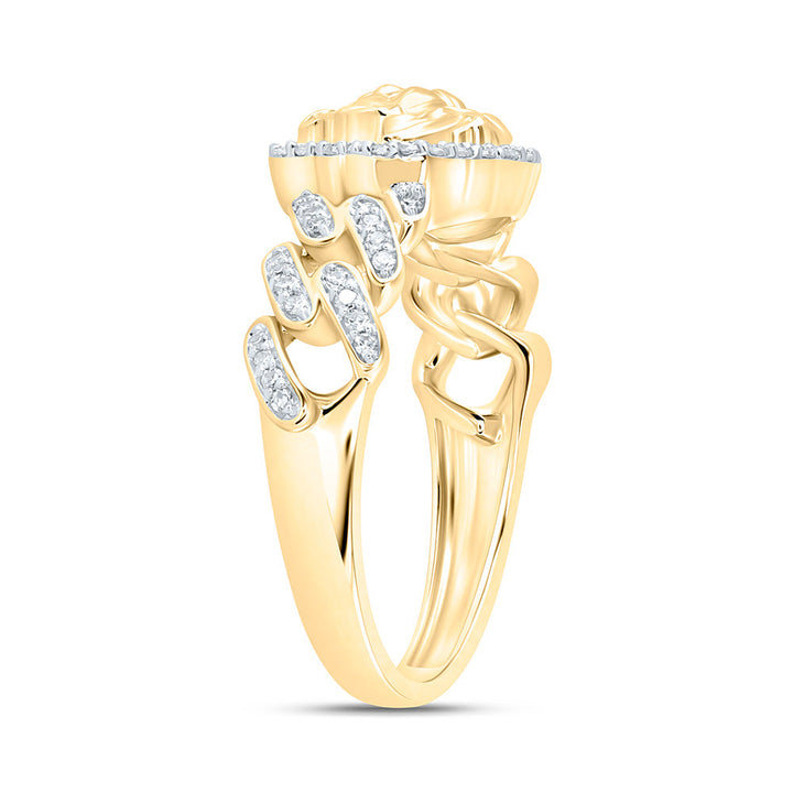 1/4CTW-NAT DIA NK FASHION CUBAN MEDUSA RING Daisy Joyeria