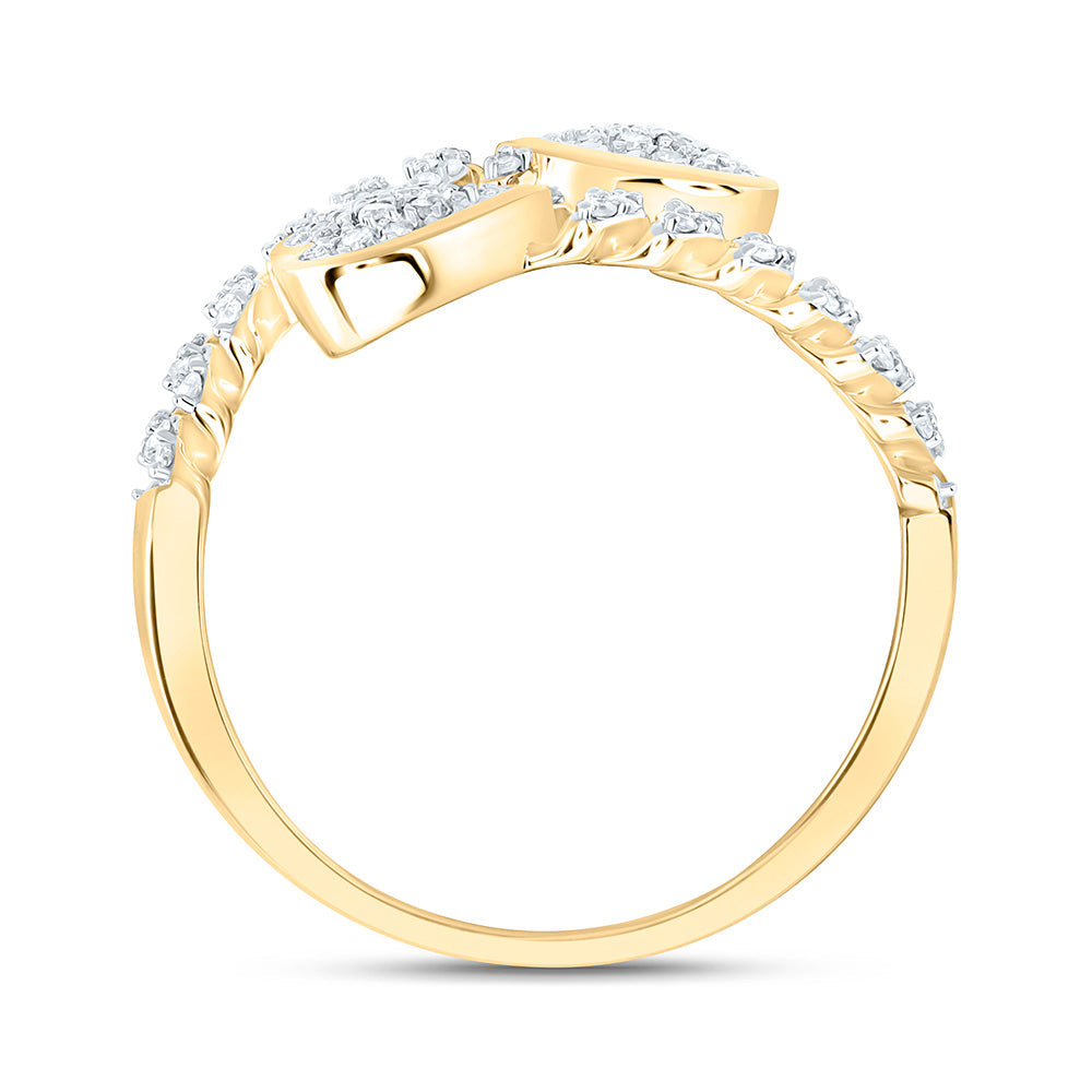 1/4CTW-NAT DIA NK FASHION CUBAN HEART RING Daisy Joyeria