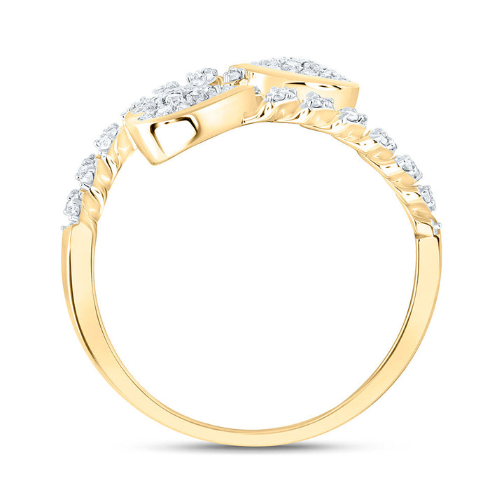 1/4CTW-NAT DIA NK FASHION CUBAN HEART RING Daisy Joyeria