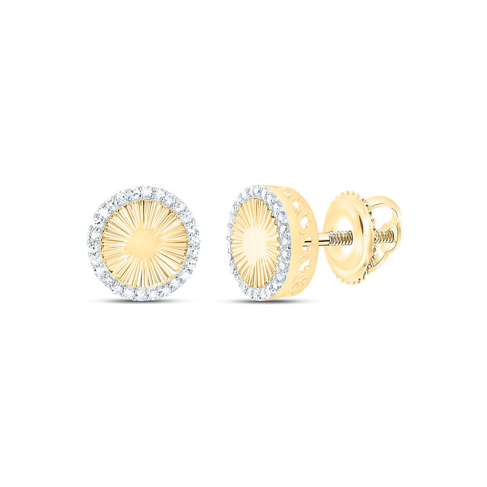1/5CTW-NAT DIA NK FASHION ROUND EARRING Daisy Joyeria