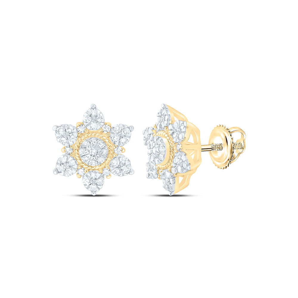 1/3CTW-NAT DIA NK FASHION FLOWER EARRING Daisy Joyeria
