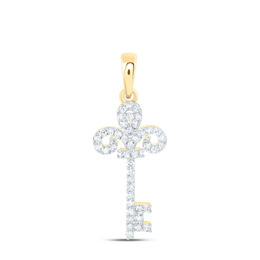 1/5CTW-NAT DIA NK GIFT KEY PENDANT Daisy Joyeria