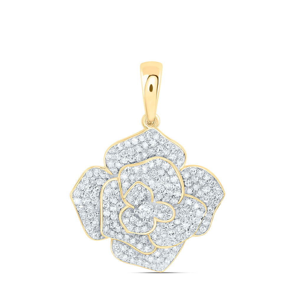 3/4CTW-NAT DIA NK FASHION FLOWER PENDANT Daisy Joyeria