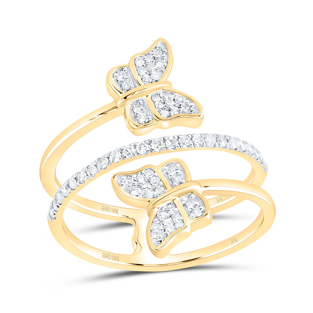 1/4CTW-NAT DIA NK GIFT BUTTERFLY RING Daisy Joyeria