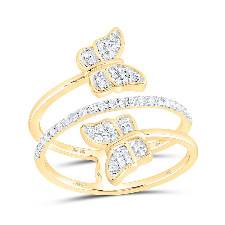1/4CTW-NAT DIA NK GIFT BUTTERFLY RING Daisy Joyeria