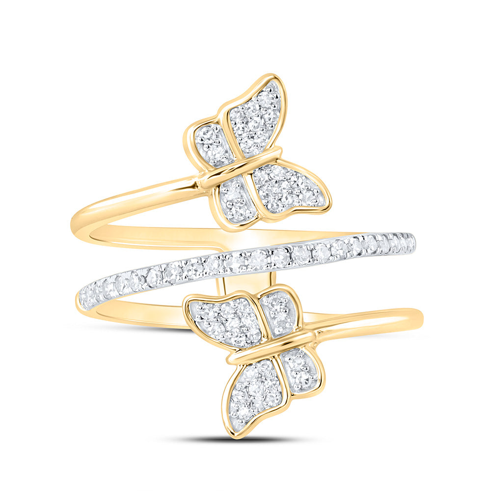 1/4CTW-NAT DIA NK GIFT BUTTERFLY RING Daisy Joyeria