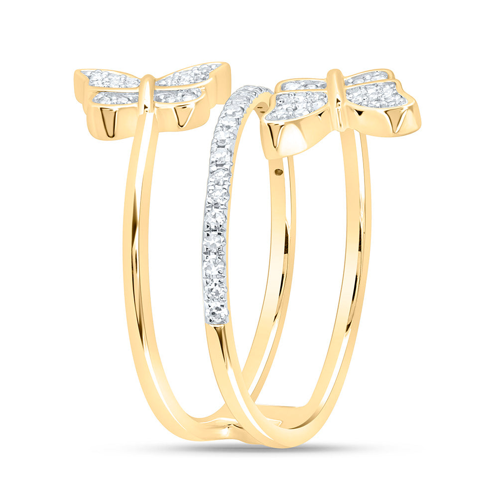 1/4CTW-NAT DIA NK GIFT BUTTERFLY RING Daisy Joyeria