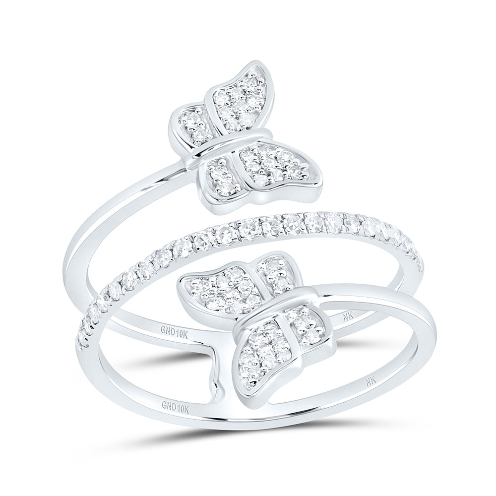 1/4CTW-NAT DIA NK GIFT BUTTERFLY RING Daisy Joyeria