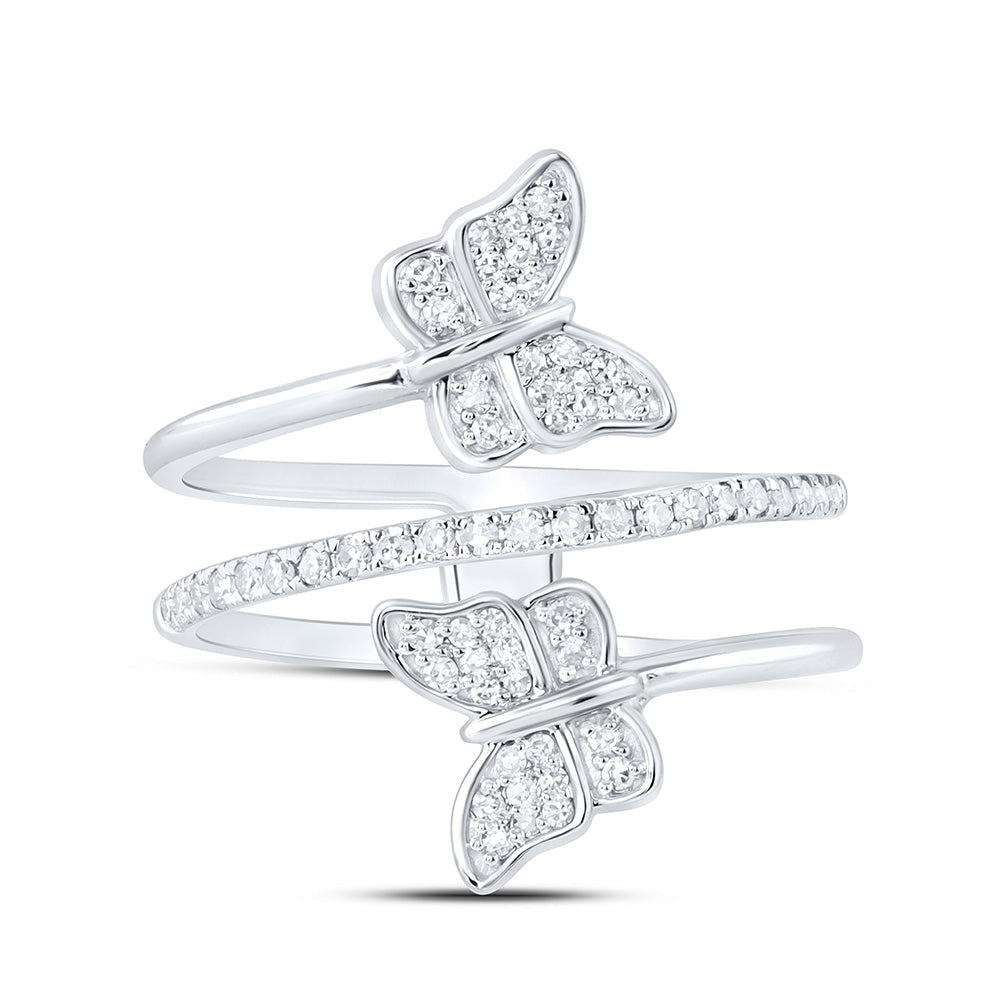 1/4CTW-NAT DIA NK GIFT BUTTERFLY RING Daisy Joyeria