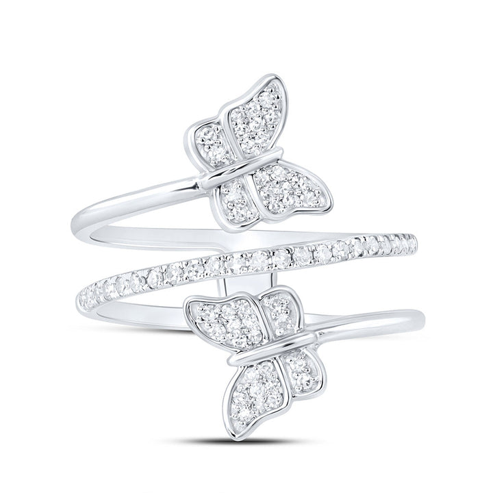 1/4CTW-NAT DIA NK GIFT BUTTERFLY RING Daisy Joyeria