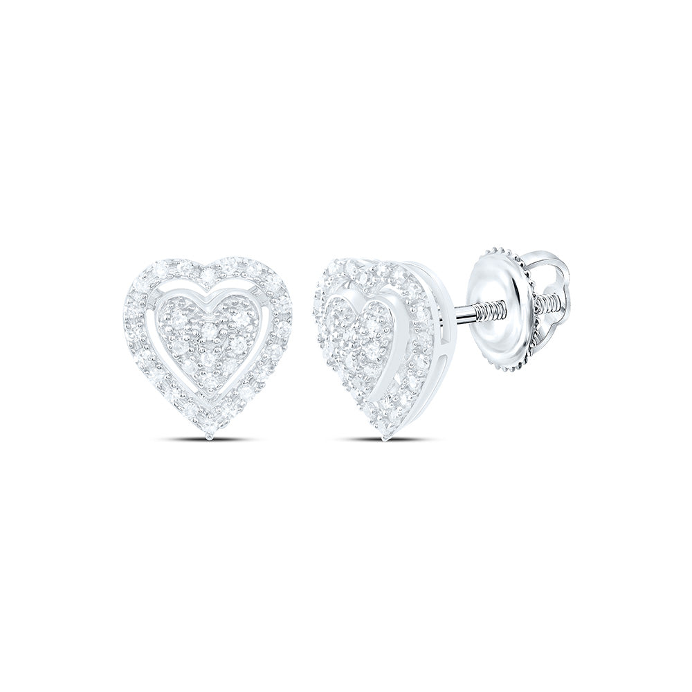 1/6CTW-NAT DIA P1 GIFT HEART EARRING Daisy Joyeria