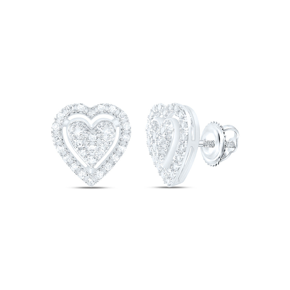 1/4CTW-NAT DIA P1 GIFT HEART EARRING Daisy Joyeria
